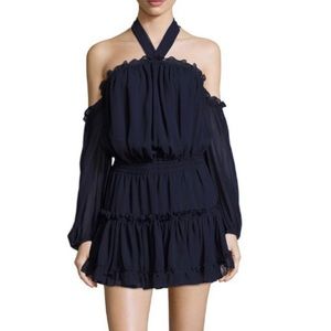 MISA  Indi Off-the-Shoulder Mini Blouson Dress